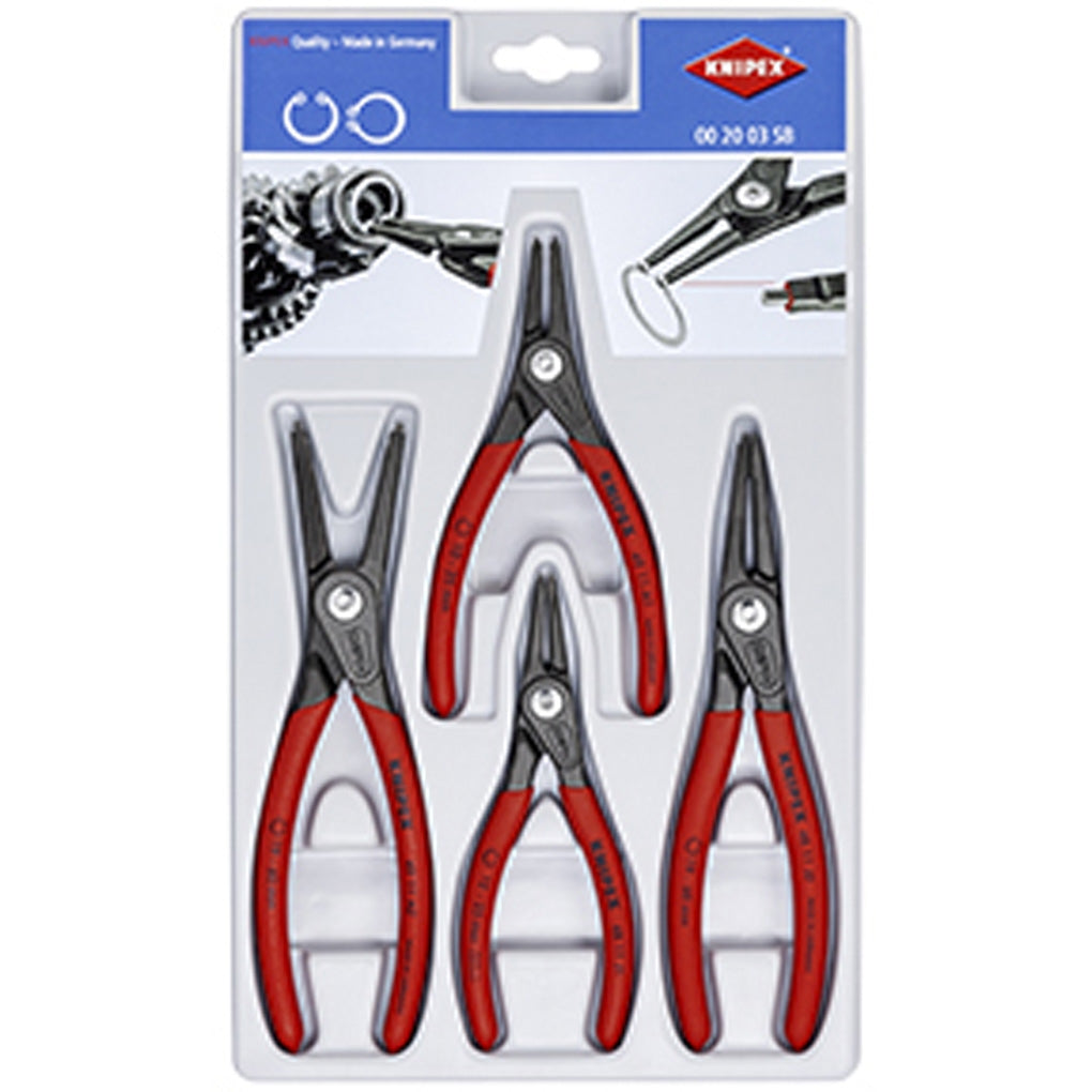 Knipex - 002003SB - 4 Piece Precision Internal and External Snap Ring Pliers Set