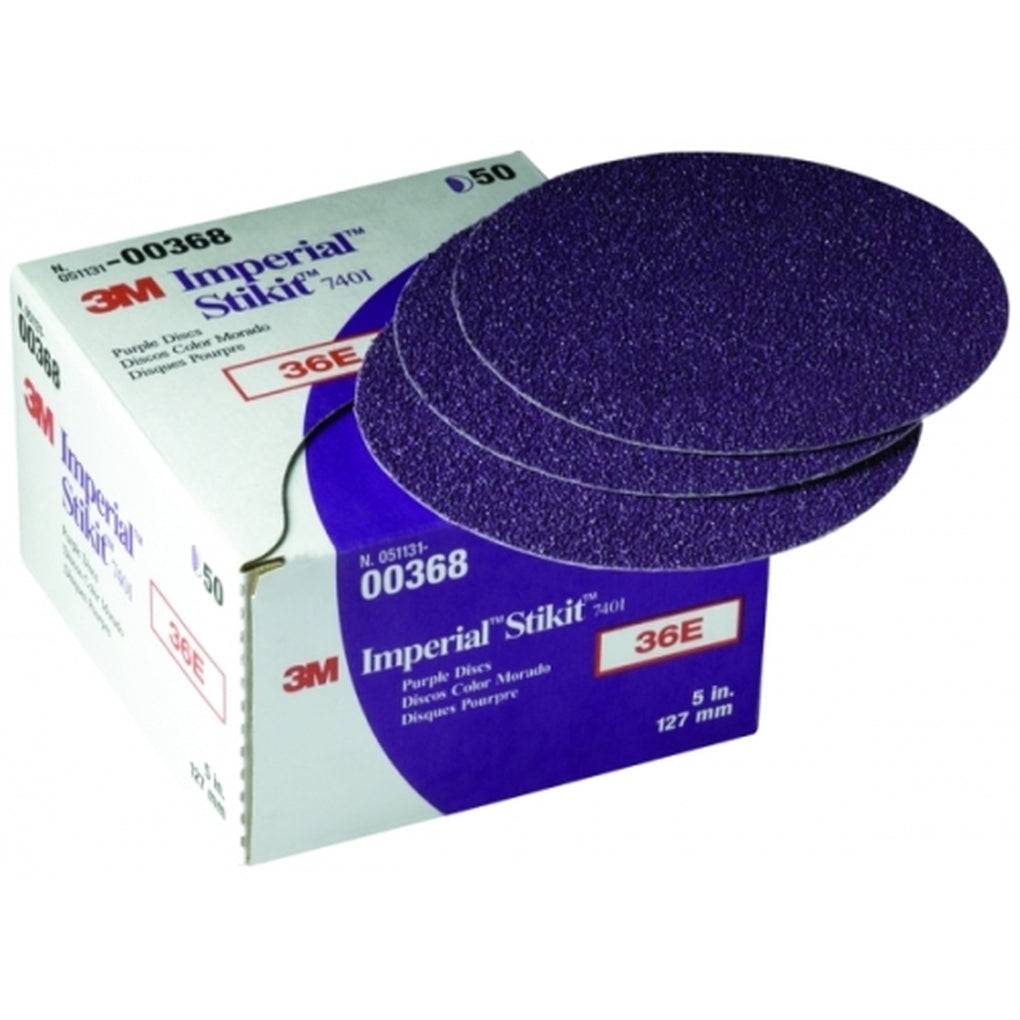 3M 00368 Imperial Stikit Disc, 5 in, 36E, 50 discs per box