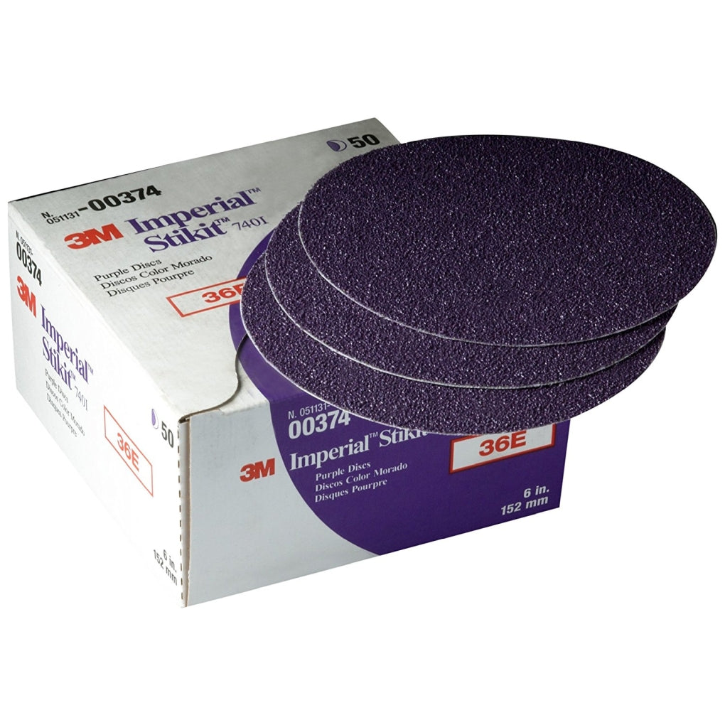 3M 00374 Imperial Stikit Disc, 6 inch, 36E, 50 discs per box