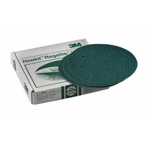3M 00624 Green Corps Hookit Regalite Disc Dust Free, 00624, 8 in, 40E