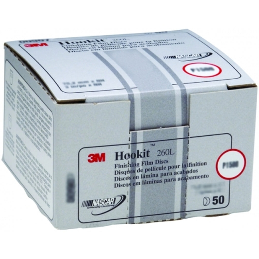 3M 00951 Hookit Finishing Film Disc, 5 in, P1500, 100/box 60650034881