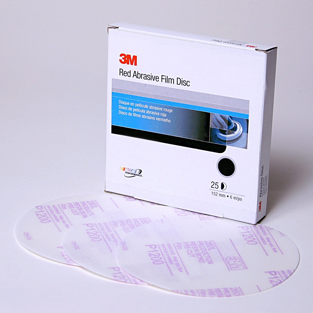 3M 01104 Red Abrasive Finishing Film Stikit Disc, 6 inch, P1000