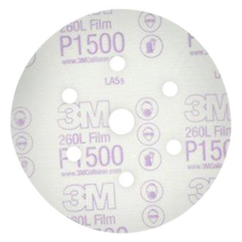 3M 01133 Red Abrasive Finishing Film Hookit Disc Dust Free, 6 in, P1500, 25/box 60455037733