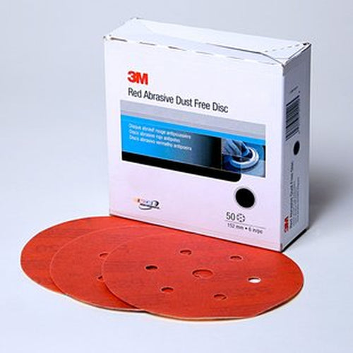 3M 01137 Red Abrasive Hookit Disc Dust Free, 6 in, P600