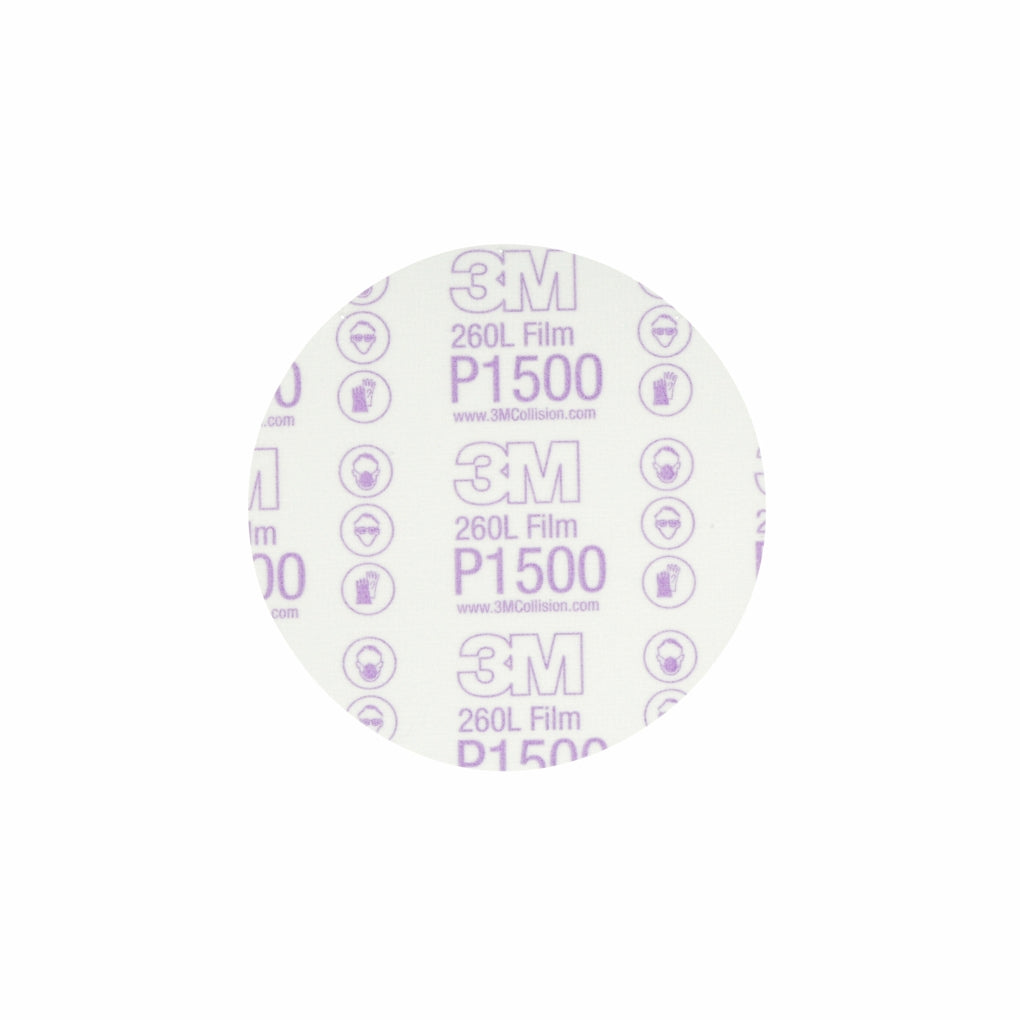 3M 01184 Red Abrasive Hookit Film Disc, 6 inch, P1500