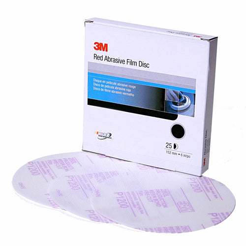 3M 01186 Red Abrasive Hookit Film Disc, 6 inch, P1000