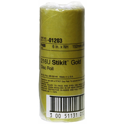 3M 01203 Stikit Gold Disc Roll, 6 inch, P400A