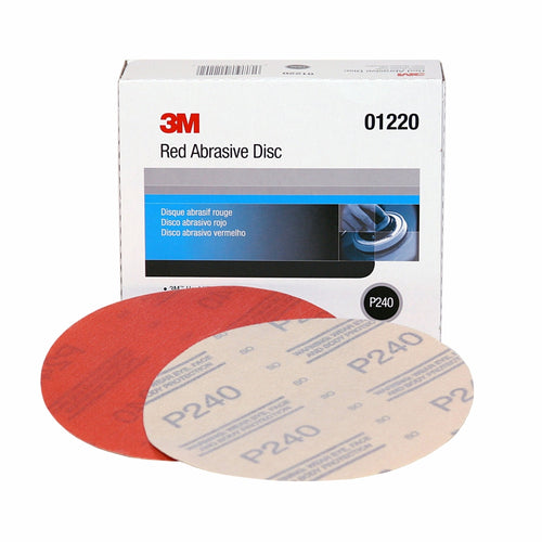 3M 01220 Red Abrasive Hookit Disc, 6 inch, P240