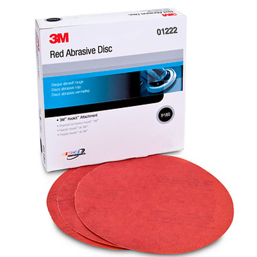 3M 01222 Red Abrasive Hookit Disc, 6 inch, P180