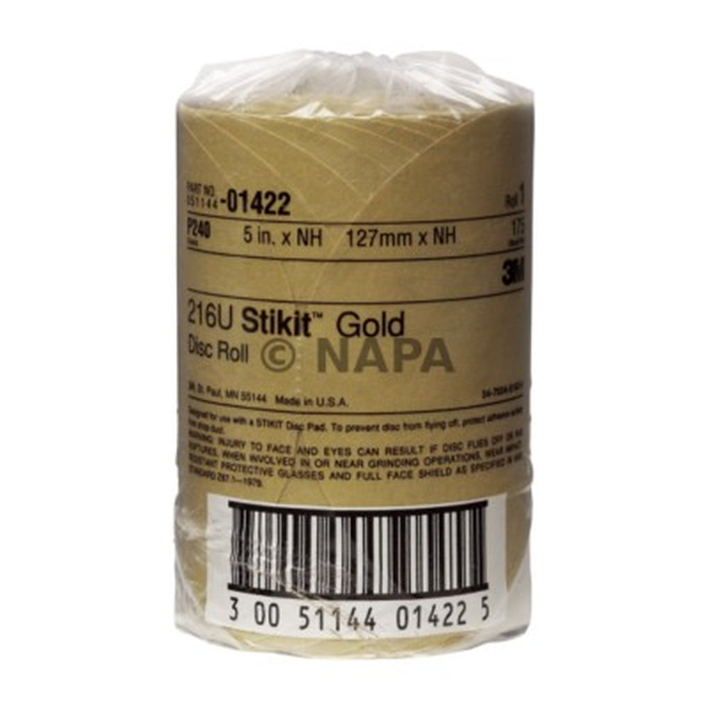 3M 01422 Stikit Gold Paper Disc Roll, 216U, 5 in x NH Die 500X P240 A-weight