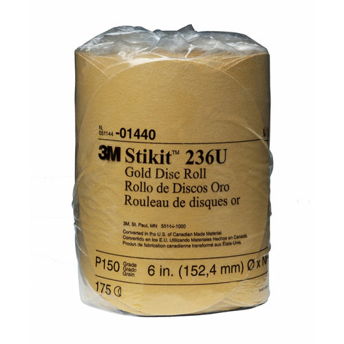 3M 01440 Stikit Gold Disc Roll, 6 inch, P150A