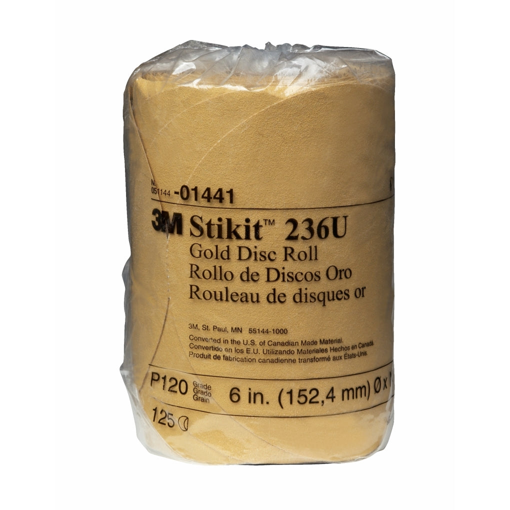 3M 01441 Stikit Gold Disc Roll, 6 inch, P120A