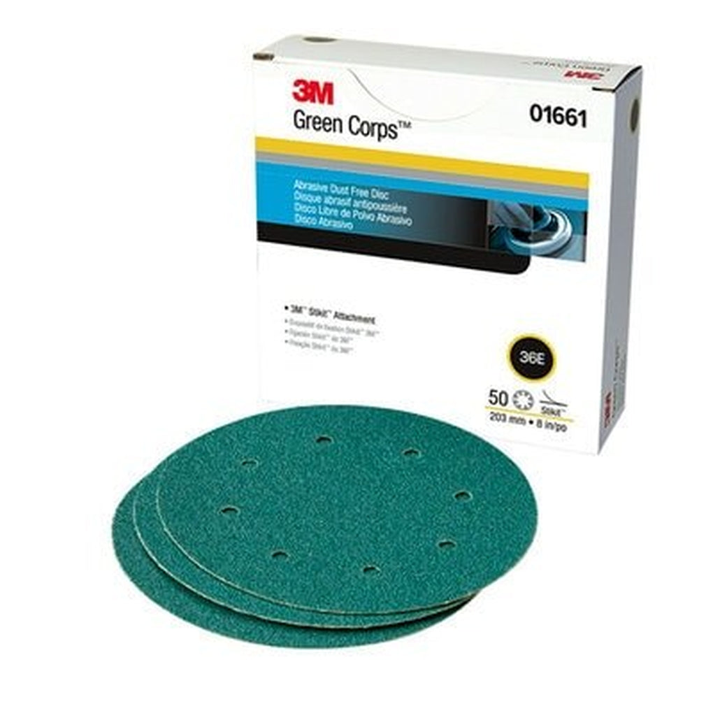 3M 01661 Green Corps Stikit Production Disc Dust Free, 8 inch, 36E