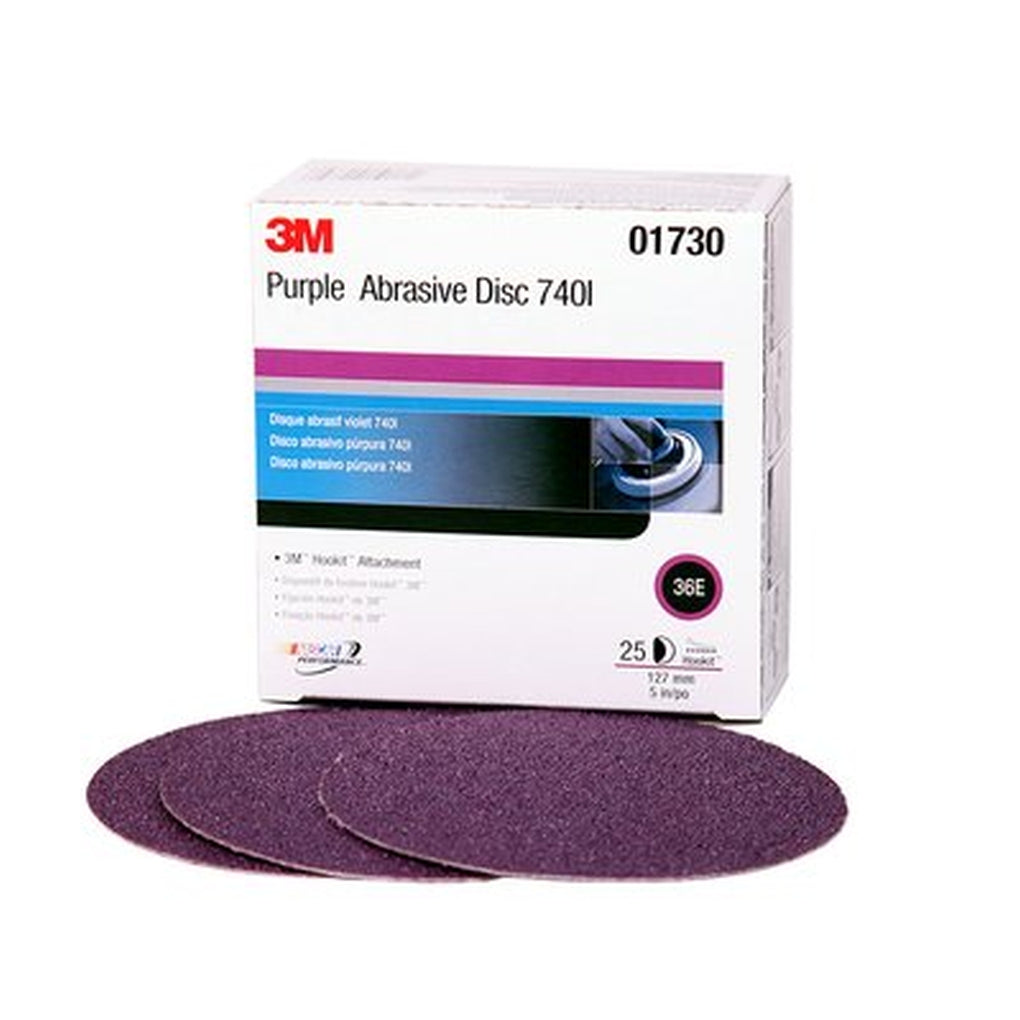 3M 01730 Imperial Hookit Disc 740I, 5 in, 36E, 25/box 60600106276