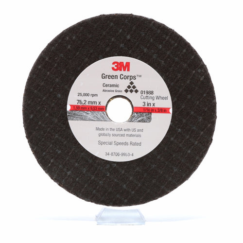3M 01988 General Purpose Cut-Off Wheel, 3 inch x 1/16 inch x 3/8 inch