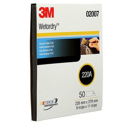 3M 02007 Wetordry Tri-M-ite Sheet, 02007, 9 in x 11 in, 220A