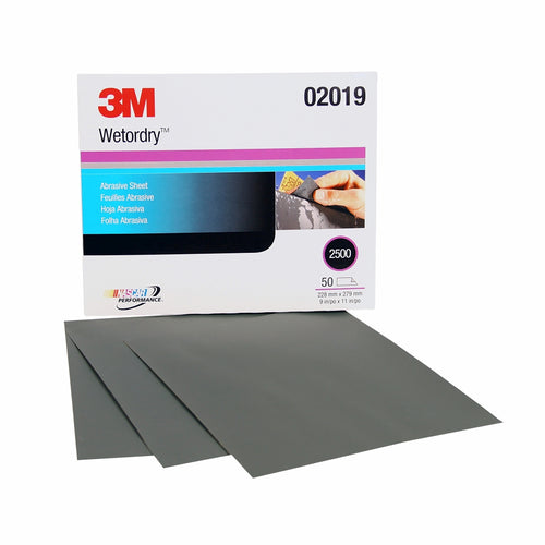 3M 02019 Imperial Wetordry Sheet, 9 in x 11 in, 2500A, 50/sheets
