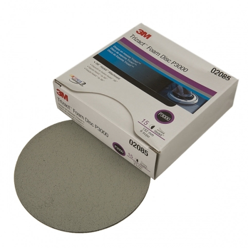 3M 02085 Trizact Hookit Foam Discs, 6 in, P3000