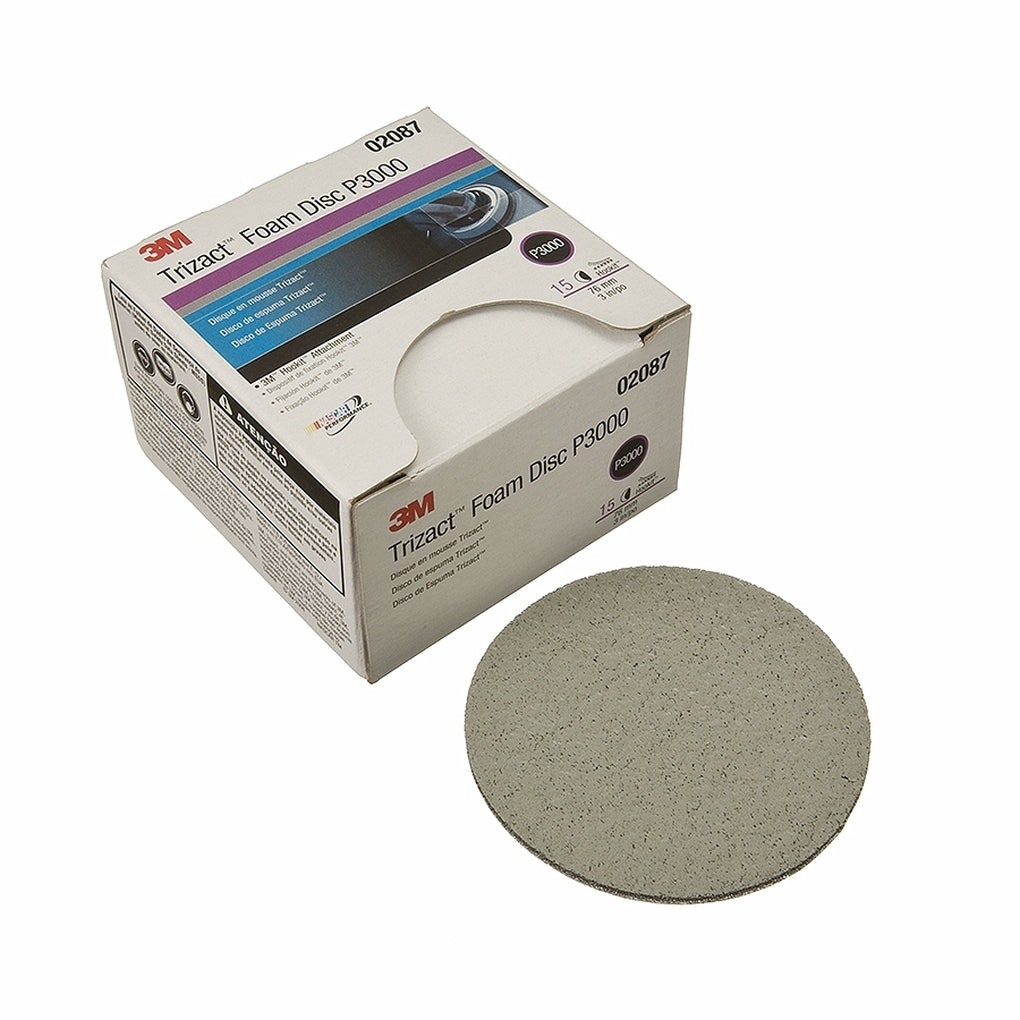 3M 02087 Trizact Hookit Foam Discs, 3 inch, P3000
