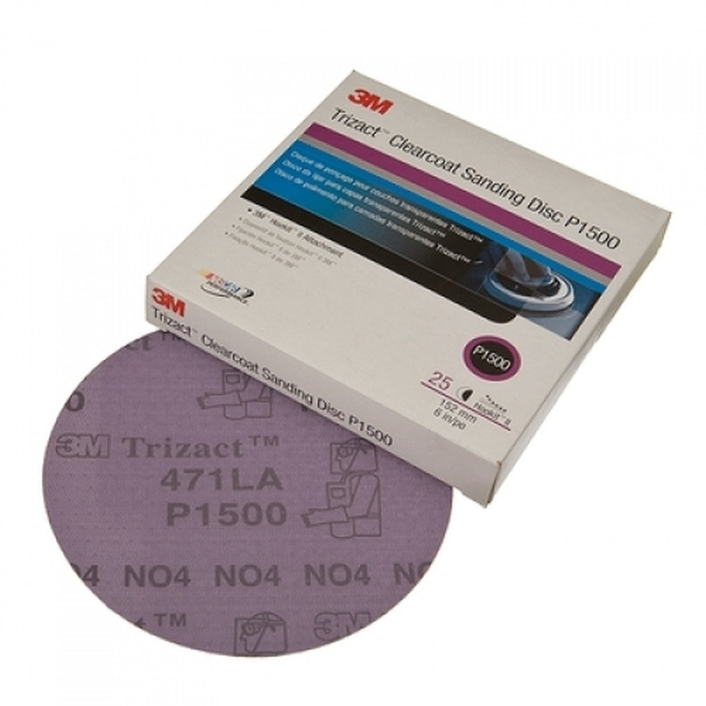 3M 02094 Trizact Hookit Clear Coat Sanding Disc, P1500, 3 inch