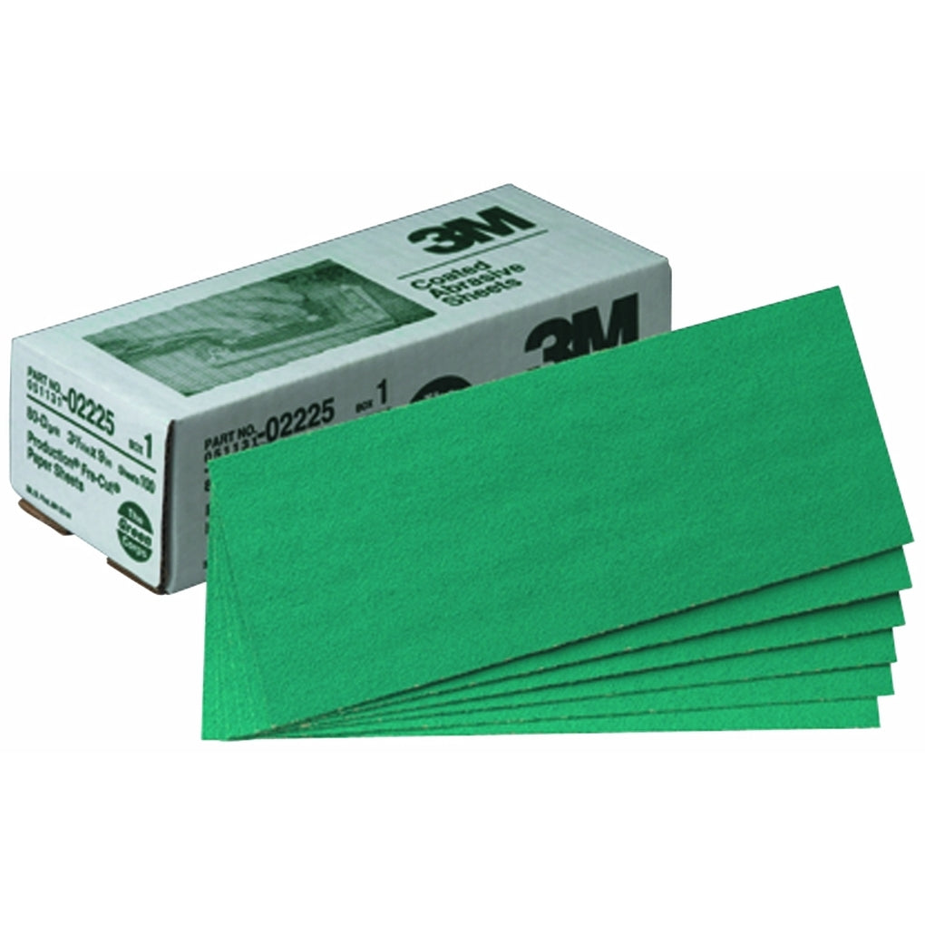3M 02225 Green Corps Production Resin Sheet, 02225, 3 2/3 in x 9 in, 80D