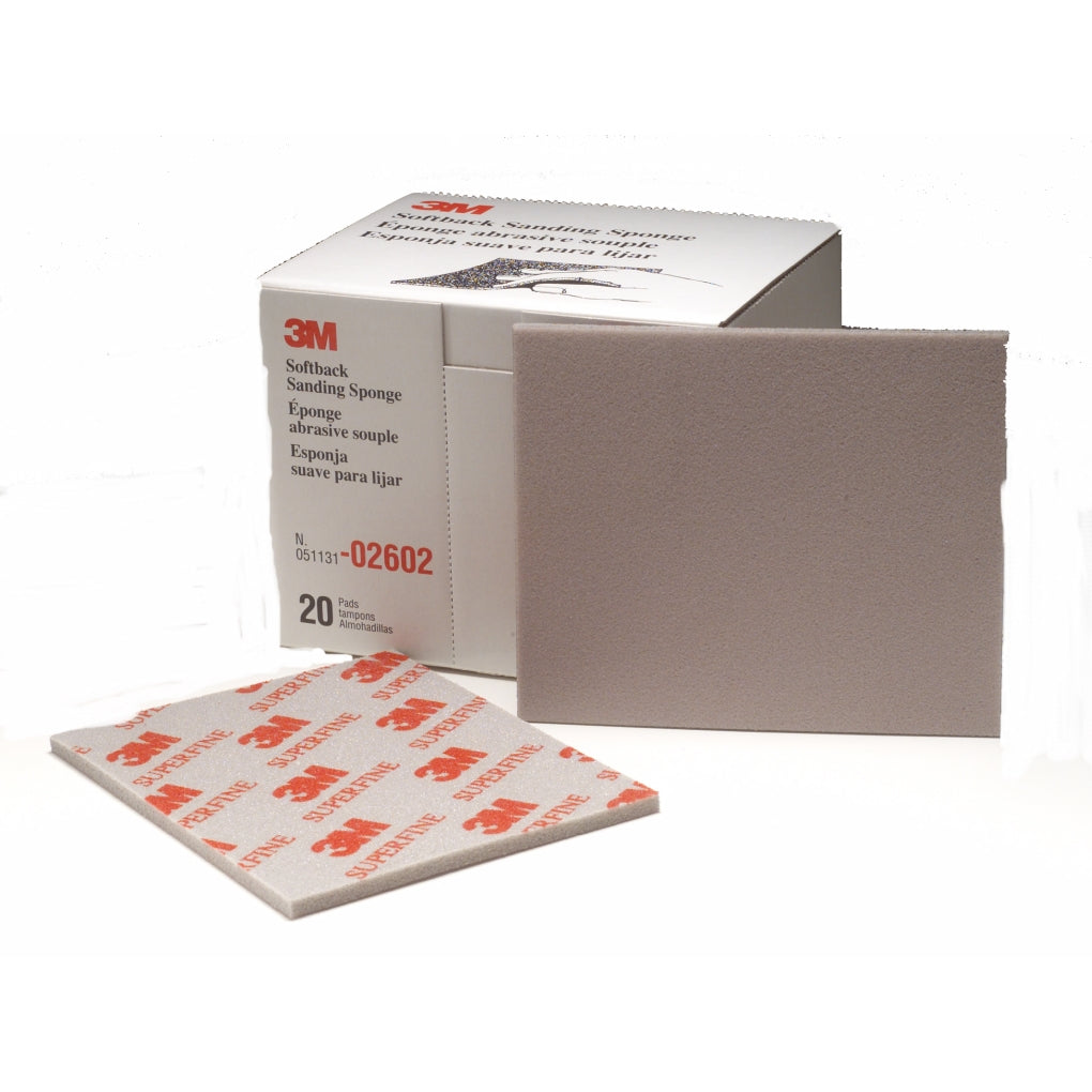 3M 02602 Softback Sanding Sponge, 4 1/2 in x 5 1/2 in, Superfine
