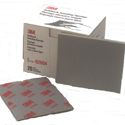 3M 02604 Softback Sanding Sponge, 4 1/2 in x 5 1/2 in, Fine