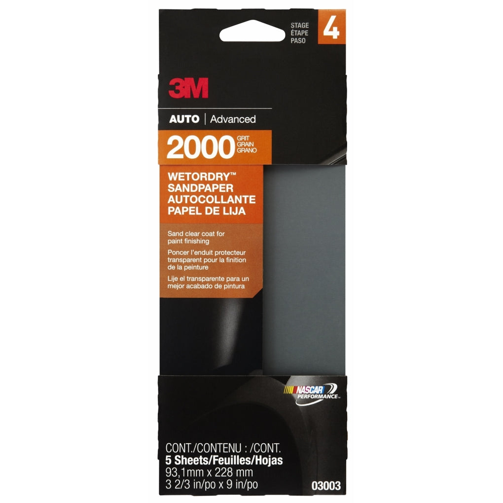 3M 03003 Wetordry Automotive Sandpaper, 2000 grit