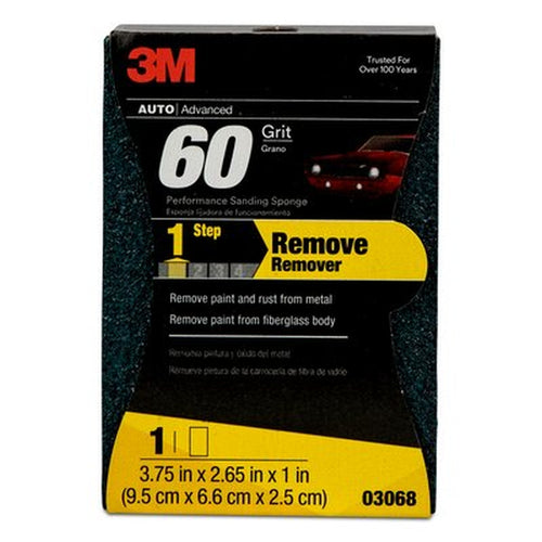 3M 03068 Performance Sanding Sponge, 1 in x 2-5/8 in, 60G 60455056865