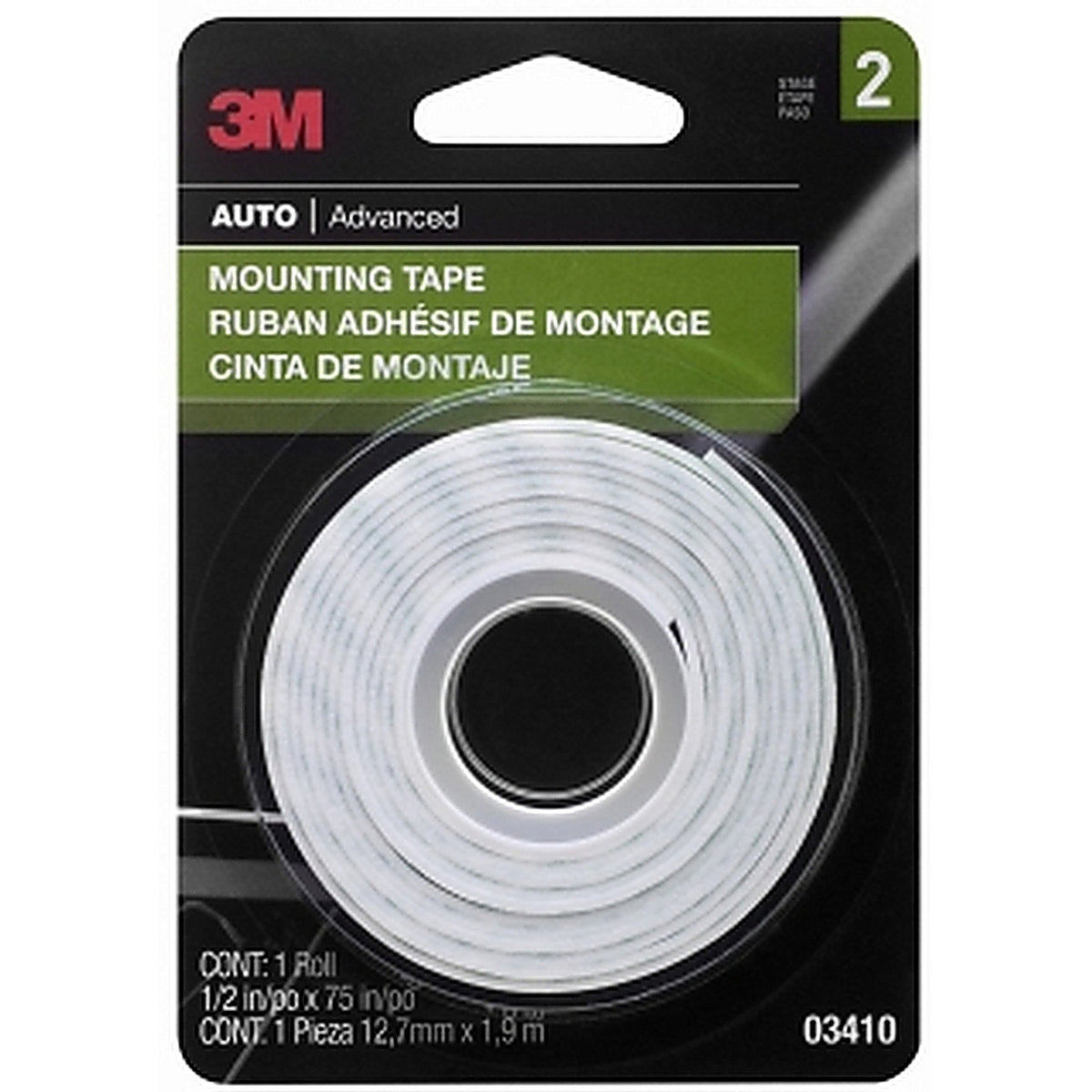 3M 03410 Scotch Mounting Tape, 03410, 1/2 in x 75 in