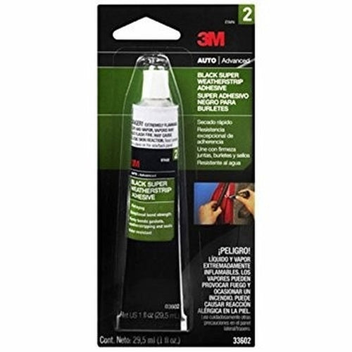 3M 03602 Black Super Weatherstrip Adhesive, 29.5 ml (1 US fl oz) Tube
