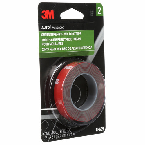 3M 03609 Scotch-Mount Molding Tape, 1/2 in x 5 ft