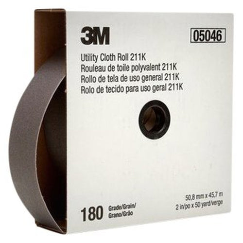 3M 05046 Utility Cloth Roll 211K, 2 inch x 50 yard, 180 Grit