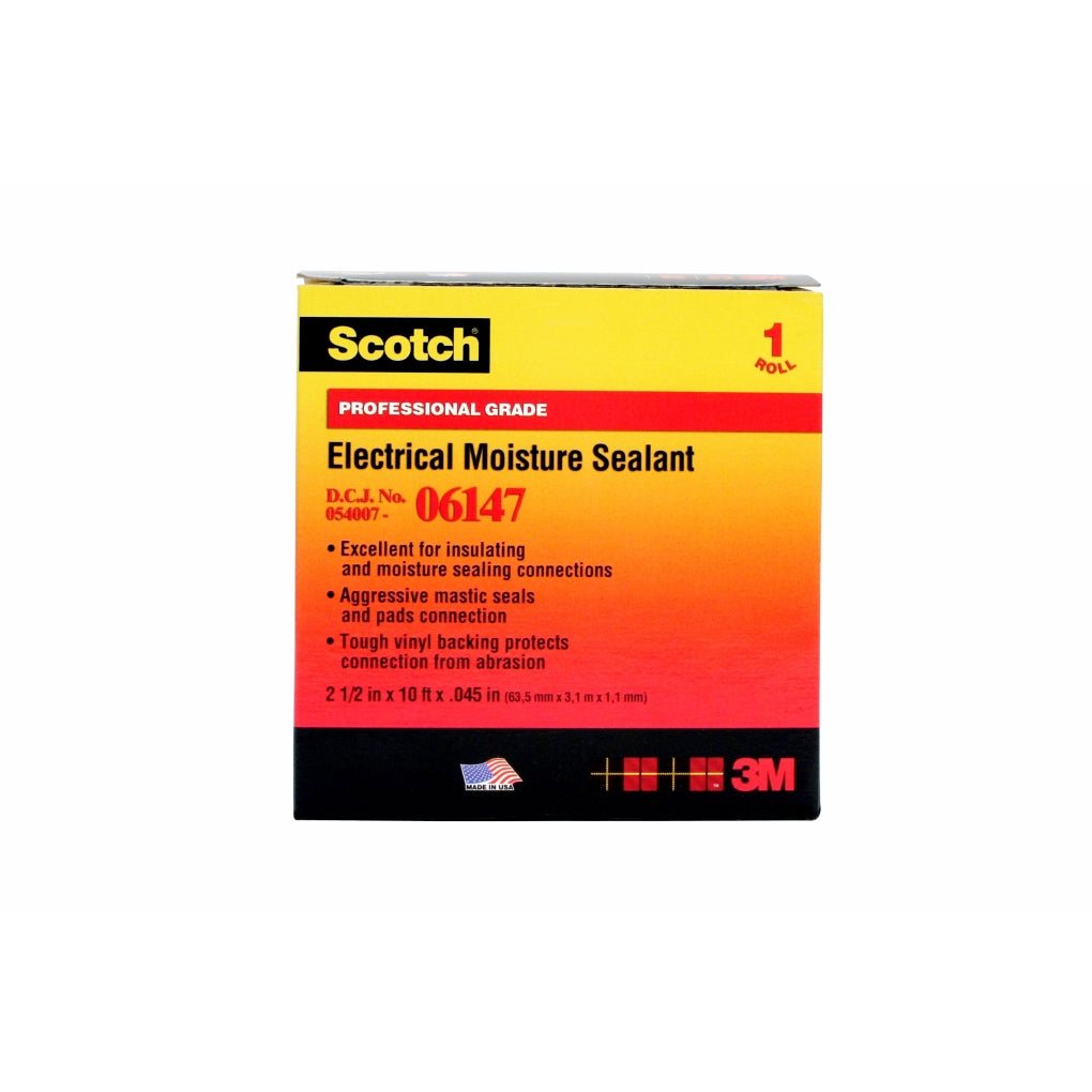 3M 06147 Scotch Electrical Moisture Sealant Roll, 2 1/2 in x 10 ft (63 mm x 3.05 M)