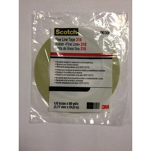 3M 06300 Scotch Fine Line Tape, 06300, 218 Green, 1/8 in x 60 yd 4.7 mil