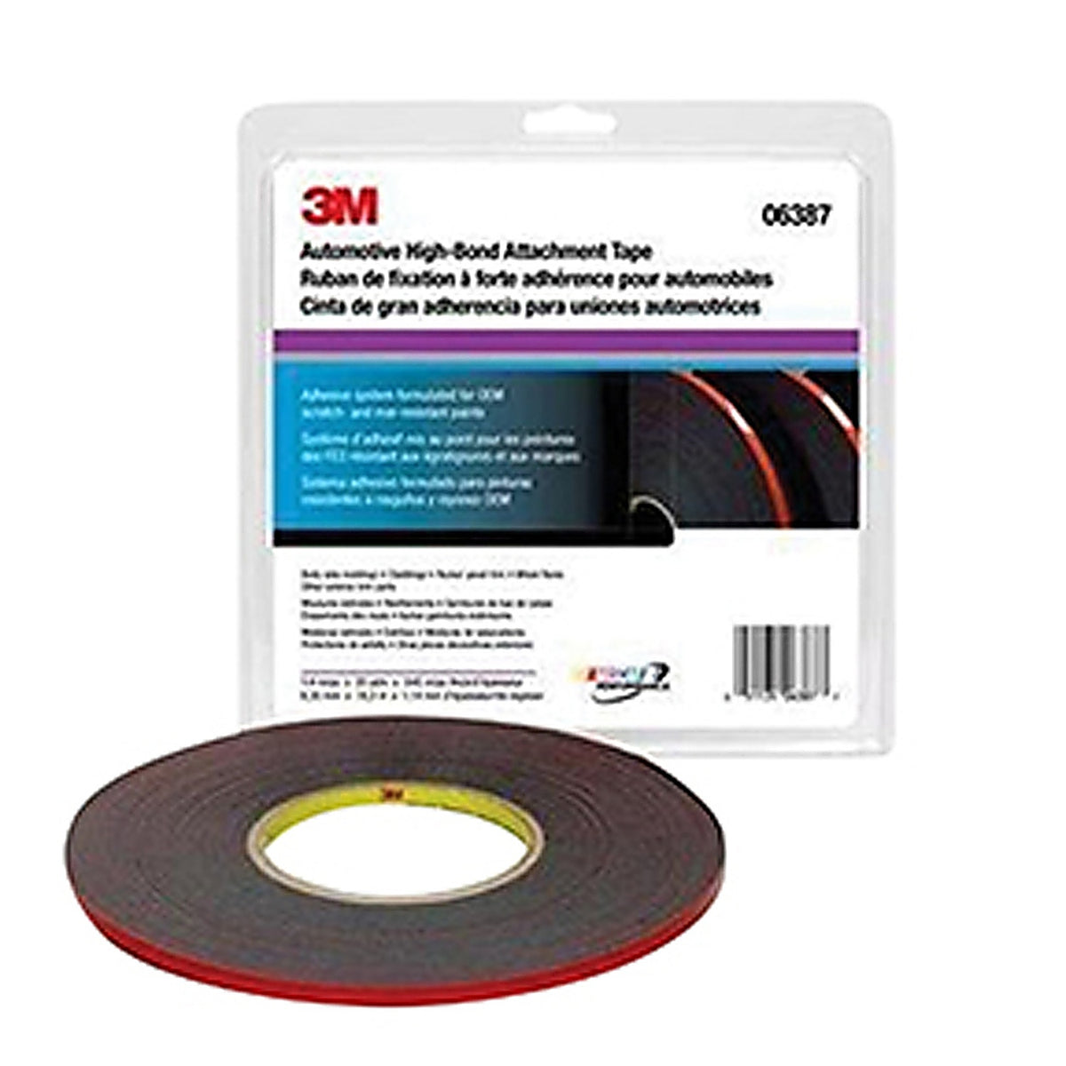 3M 06387 Acrylic Plus High-Bond Tape, 06387, Black, 1/4 in x 20 yd