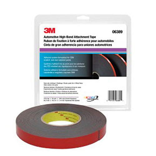 3M 06389 Automotive Acrylic Plus Premium Attachment Tape, Black, 1.12 mm, 7/8 in x 20 yd 75347085906