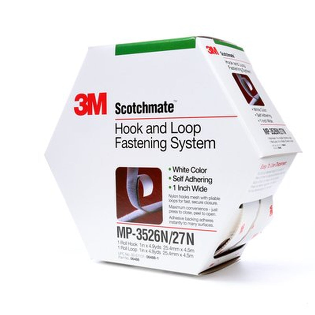 3M 06488 Scotchmate Reclosable Fastener, White, 1 in x 5 yd 70070969145