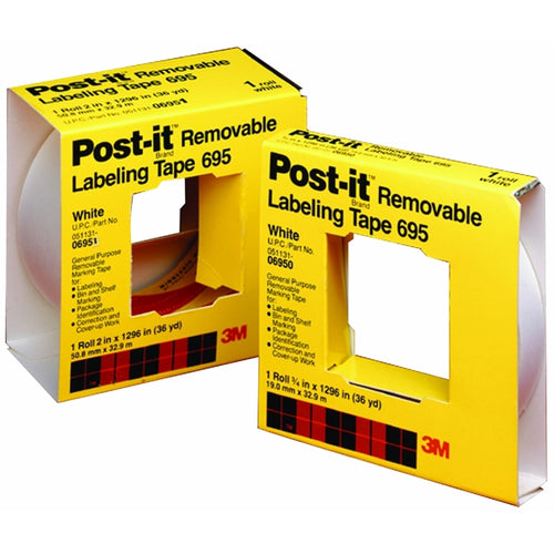 3M 06951 Post-it Labeling Tape 695, 2 inch x 36 yds, White