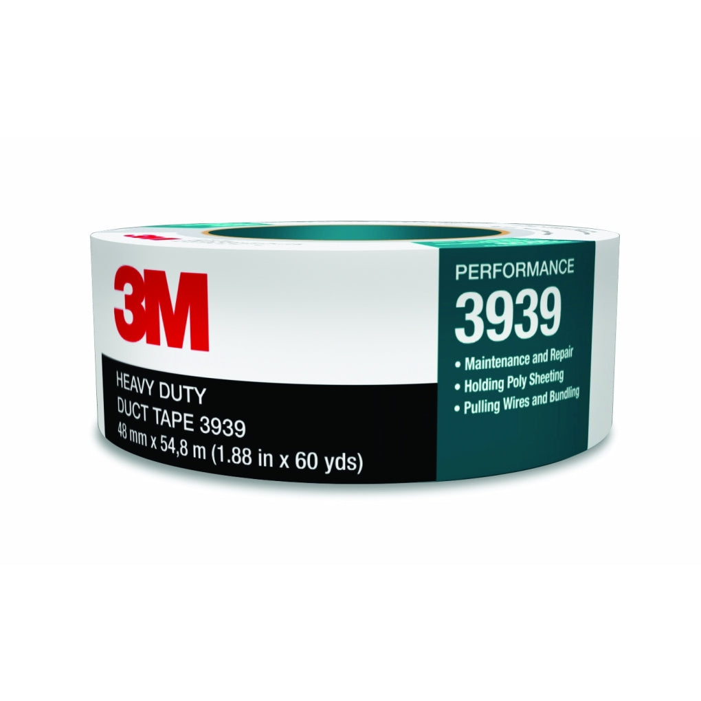 3M 06975 Duct Tape 3939 Silver, 48 mm x 54.8 m 9.0 mil, Individually Wrapped