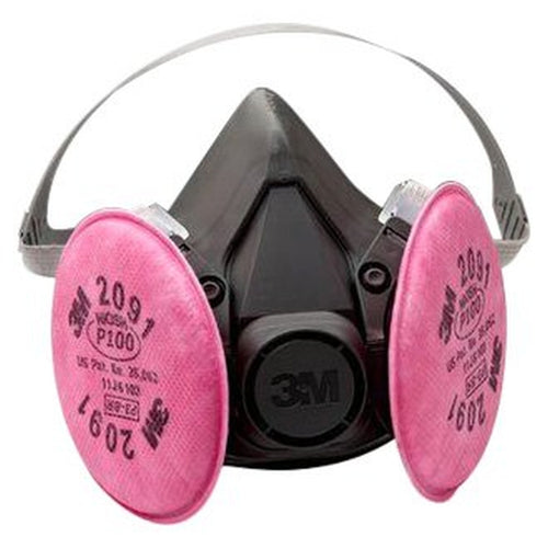 3M 07003 Half Facepiece Respirator Assembly 6391/07003 (AAD), Large, with Filters 2091, P100