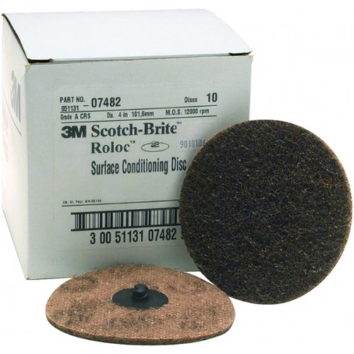 3M 07482 Scotch-Brite Roloc Surface Conditioning Disc TR, 4 in x NH A CRS