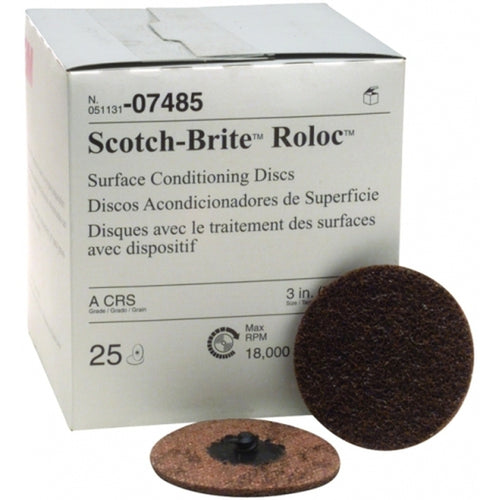 3M 07485 Scotch-Brite Roloc Surface Conditioning Disc TR, 3 in x NH A CRS