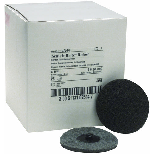 3M 07514 Scotch-Brite Roloc Surface Conditioning Disc, 3 inch, Super Fine, 25 per Box