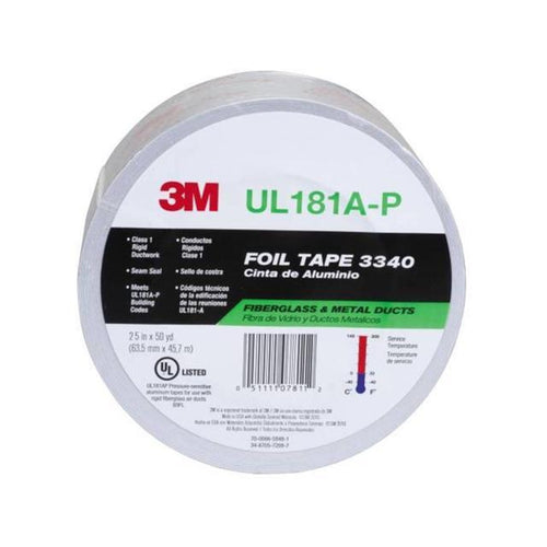 3M 07811 Foil Tape Silver, 2-1/2 in x 50 yd 4.0 mil 70006658481