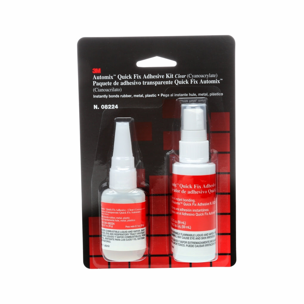 3M 08224 Quick Fix Adhesive kit, 0.7 oz adhesive with 2.0 ounce accelerator