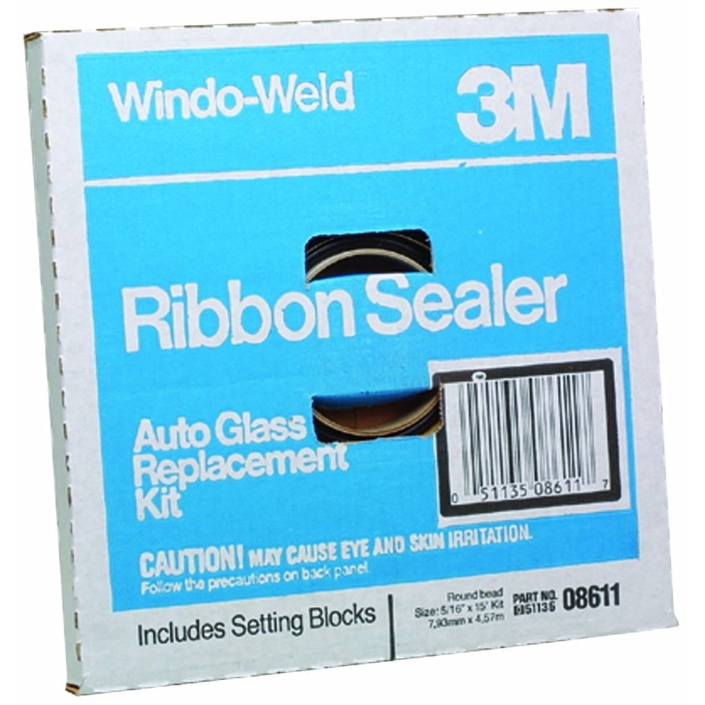 3M 08611 Windo-Weld Round Ribbon Sealer, 5/16 inch