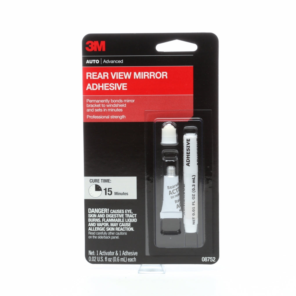 3M 08752 Rearview Mirror Adhesive, 0.02 fl oz