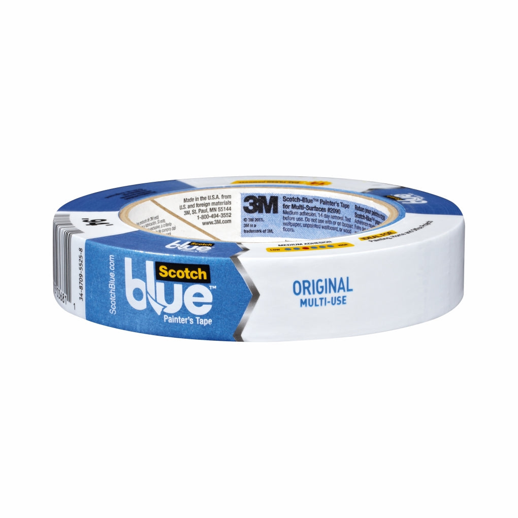 3M 09171 ScotchBlue Painters Tape for Multi-Surfaces, 25 mm (1 inch) width