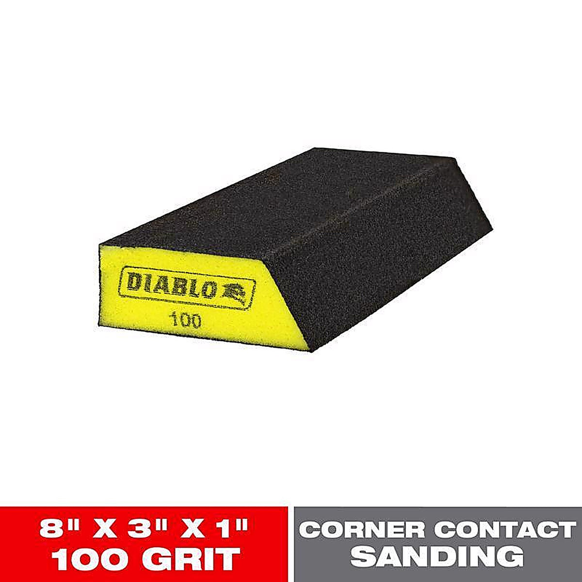 Diablo DFBANGBFIN01G 8 in. L X 3 in. W X 1 in. T 100 Grit Fine Angled Sanding Sponge
